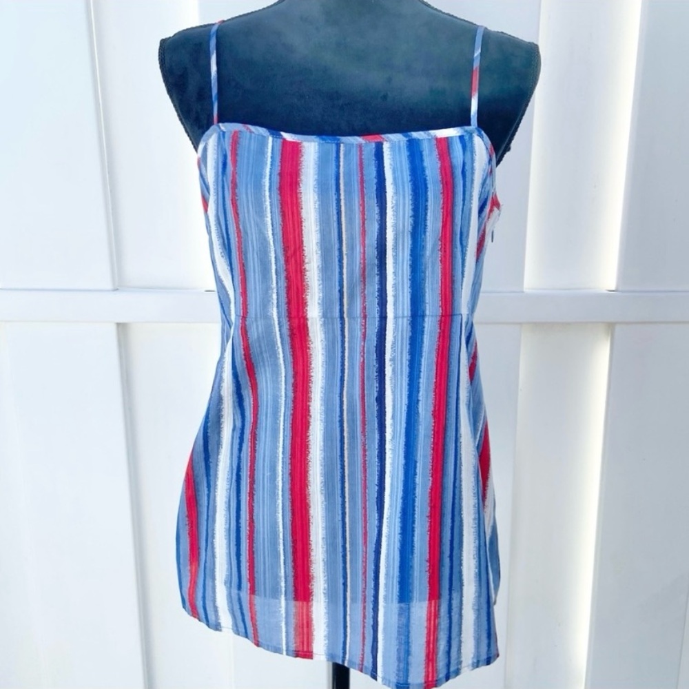 Marc Jacobs Red White Blue Striped Spaghetti Strap Cami Tank Size 10 NWT